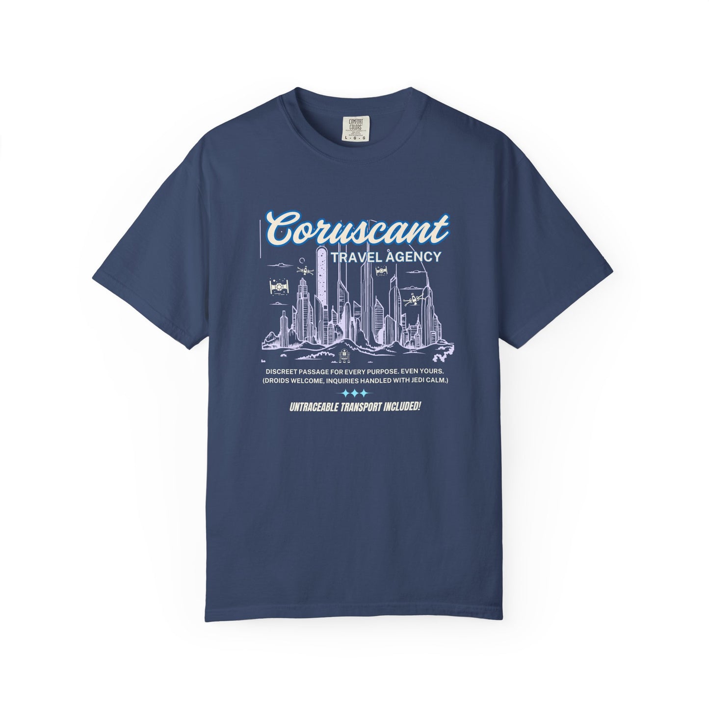 Adventure Awaits: Coruscant Travel Agency Ivory T-Shirt