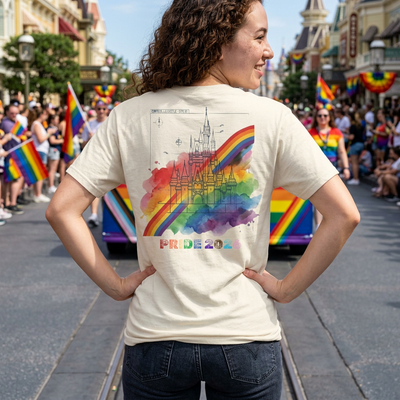 Pride 2026 Rainbow Cinderella's Castle T-Shirt