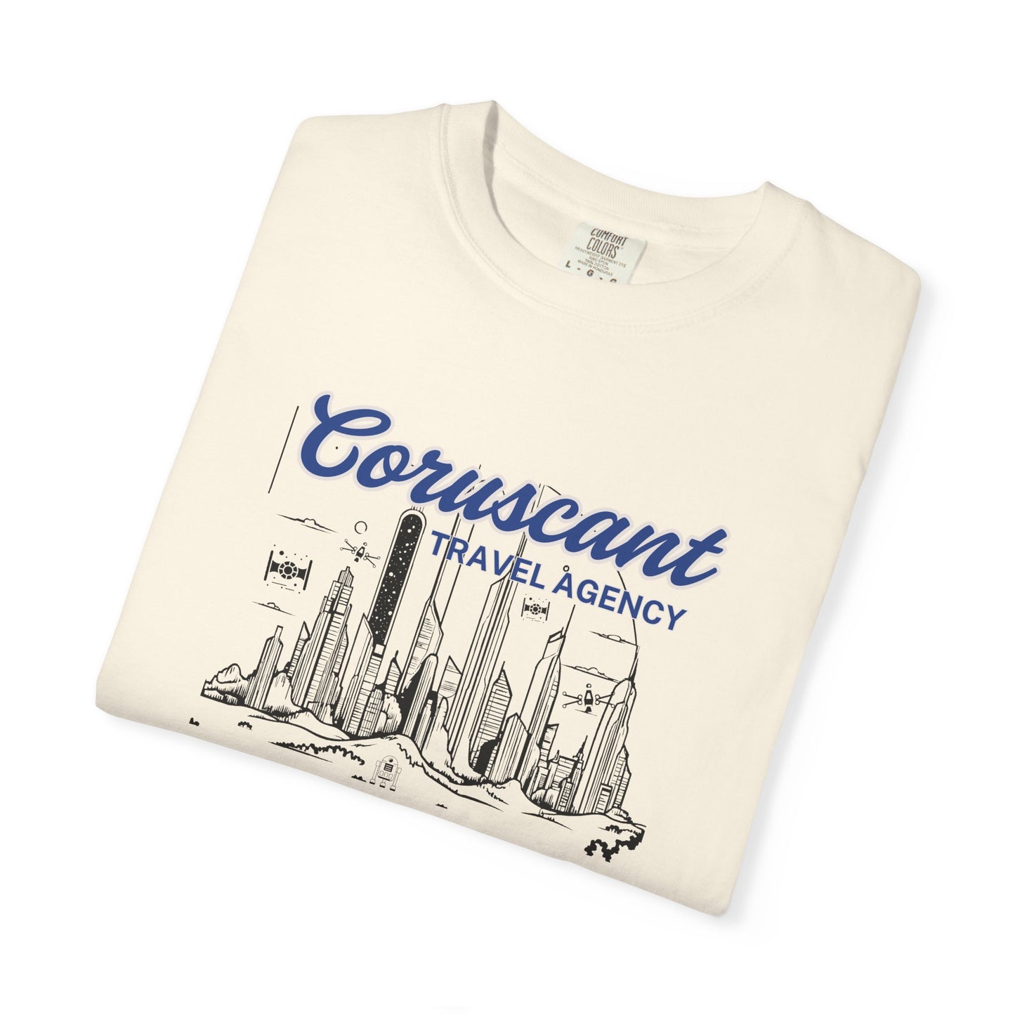Adventure Awaits: Coruscant Travel Agency Ivory T-Shirt