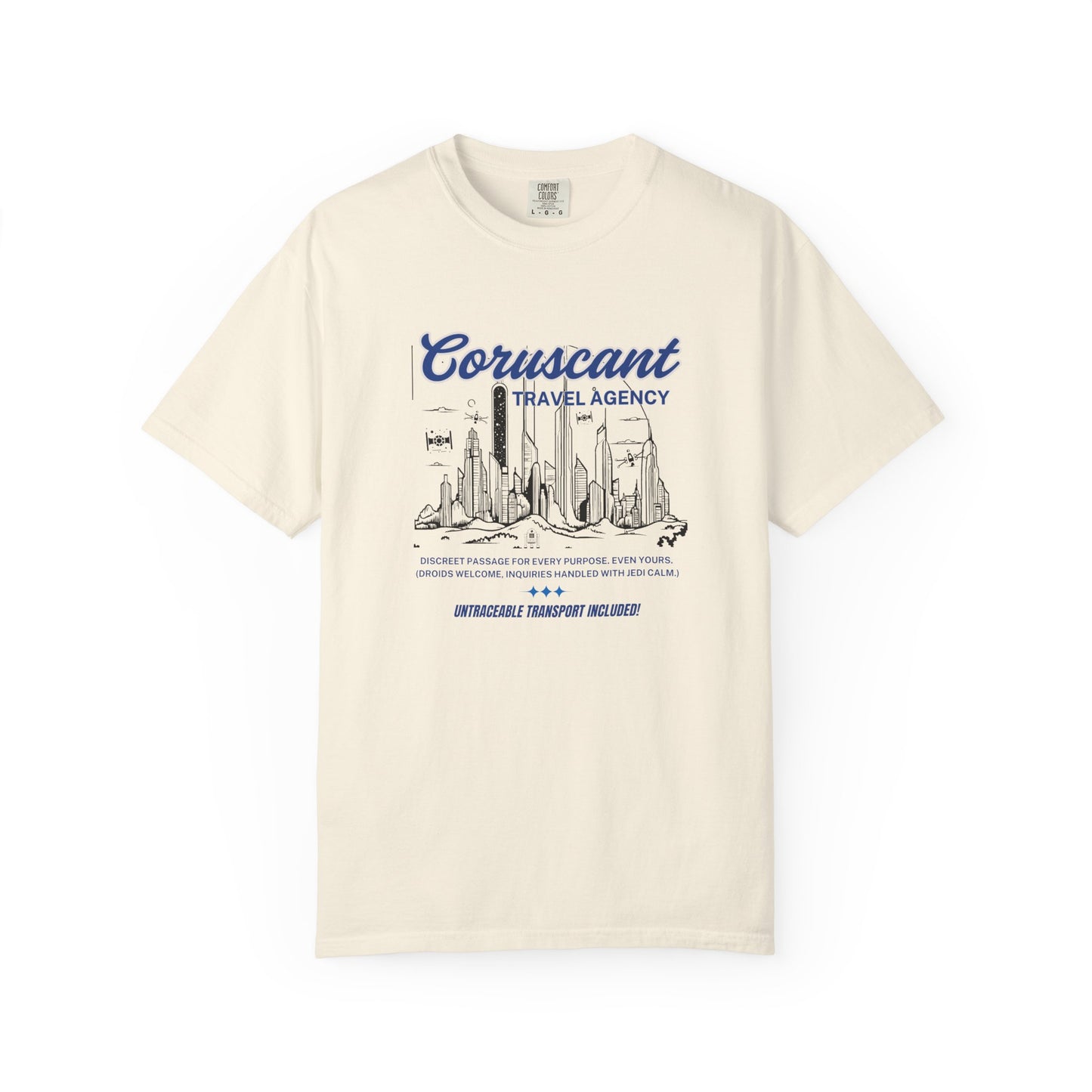 Adventure Awaits: Coruscant Travel Agency Ivory T-Shirt