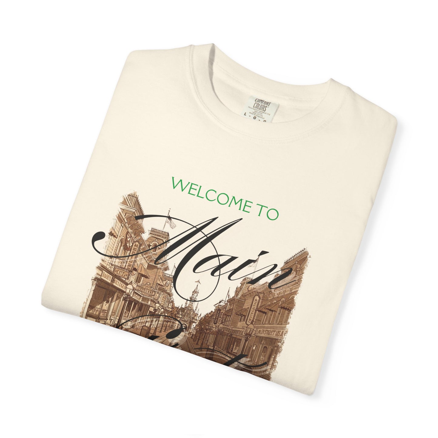 Welcome to Main Street Disneyland Tee folded tee
