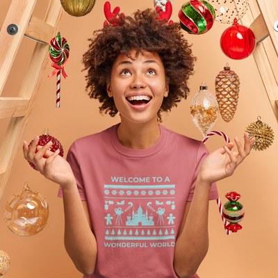disney holiday woman red shirt