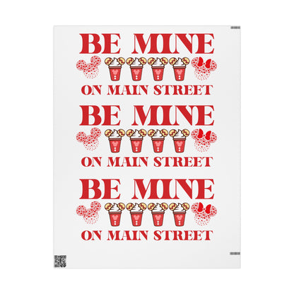Be Mine On Main Street Valentines Wrapping Paper