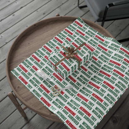 "Without Hermione They Wouldn't Have Survived" Holiday Wrapping Paper