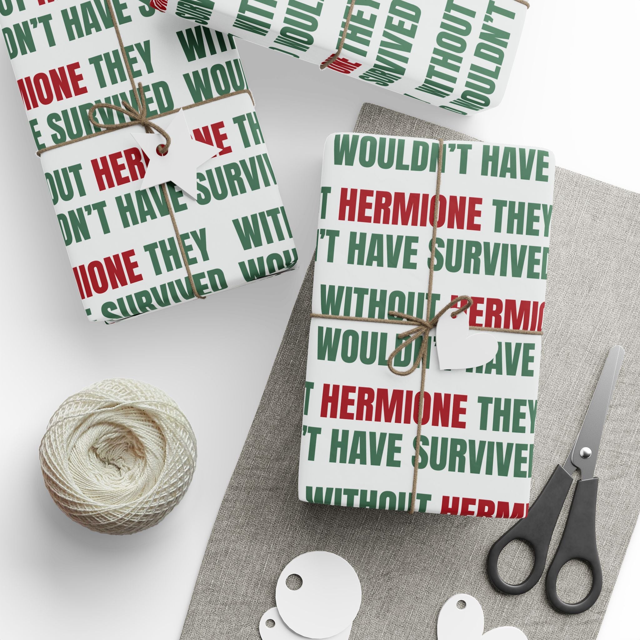 "Without Hermione They Wouldn't Have Survived" Holiday Wrapping Paper