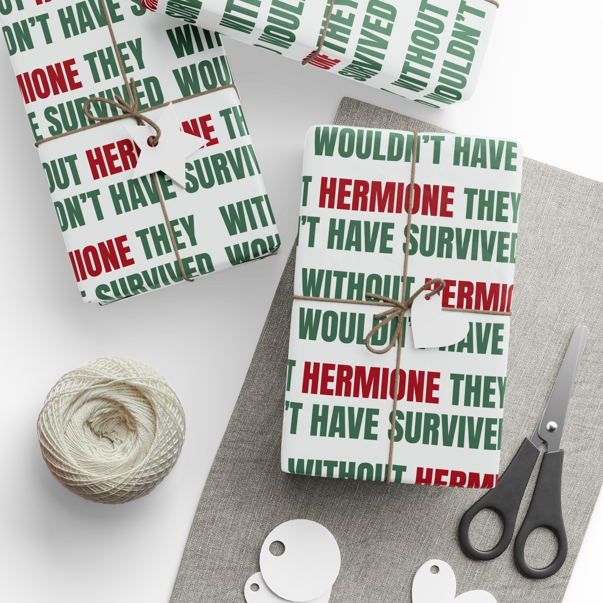 "Without Hermione They Wouldn't Have Survived" Holiday Wrapping Paper