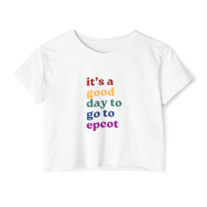 Crop Top, Epcot Inspired Festival Wear, Women's Disney Shirt, Subtle Disney Design, Good Day to go to Epcot, Epcot Theme Park Apparel
