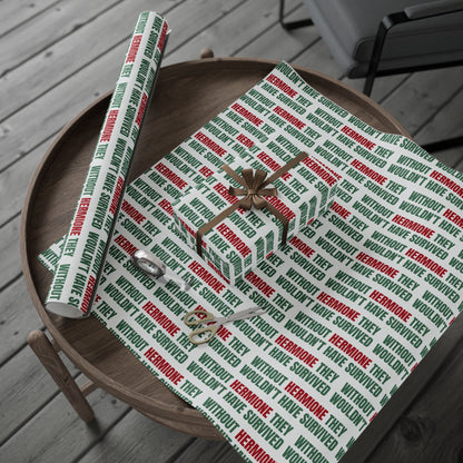 "Without Hermione They Wouldn't Have Survived" Holiday Wrapping Paper