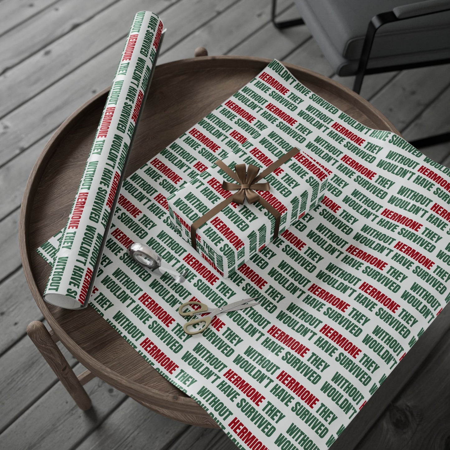 "Without Hermione They Wouldn't Have Survived" Holiday Wrapping Paper