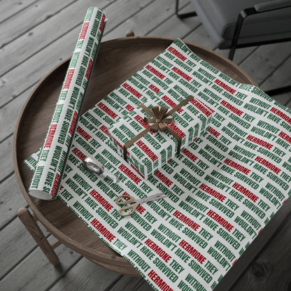 "Without Hermione They Wouldn't Have Survived" Holiday Wrapping Paper