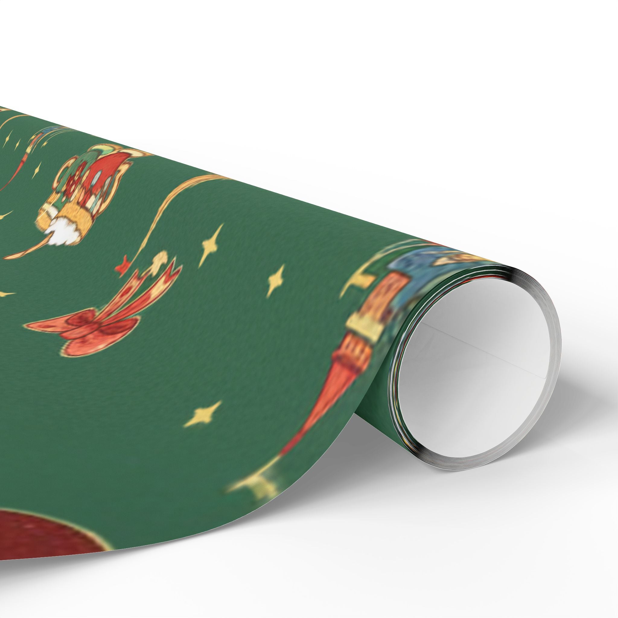 Disney Park Icons Green Holiday Wrapping Paper