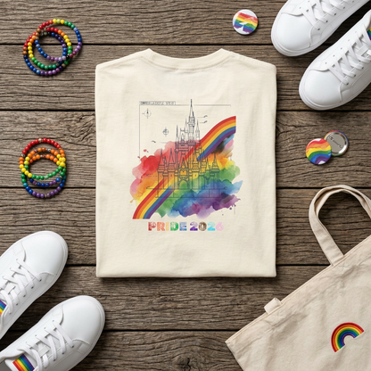 Pride 2026 Rainbow Cinderella's Castle T-Shirt