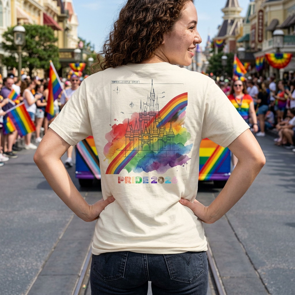 Pride 2026 Rainbow Cinderella's Castle T-Shirt