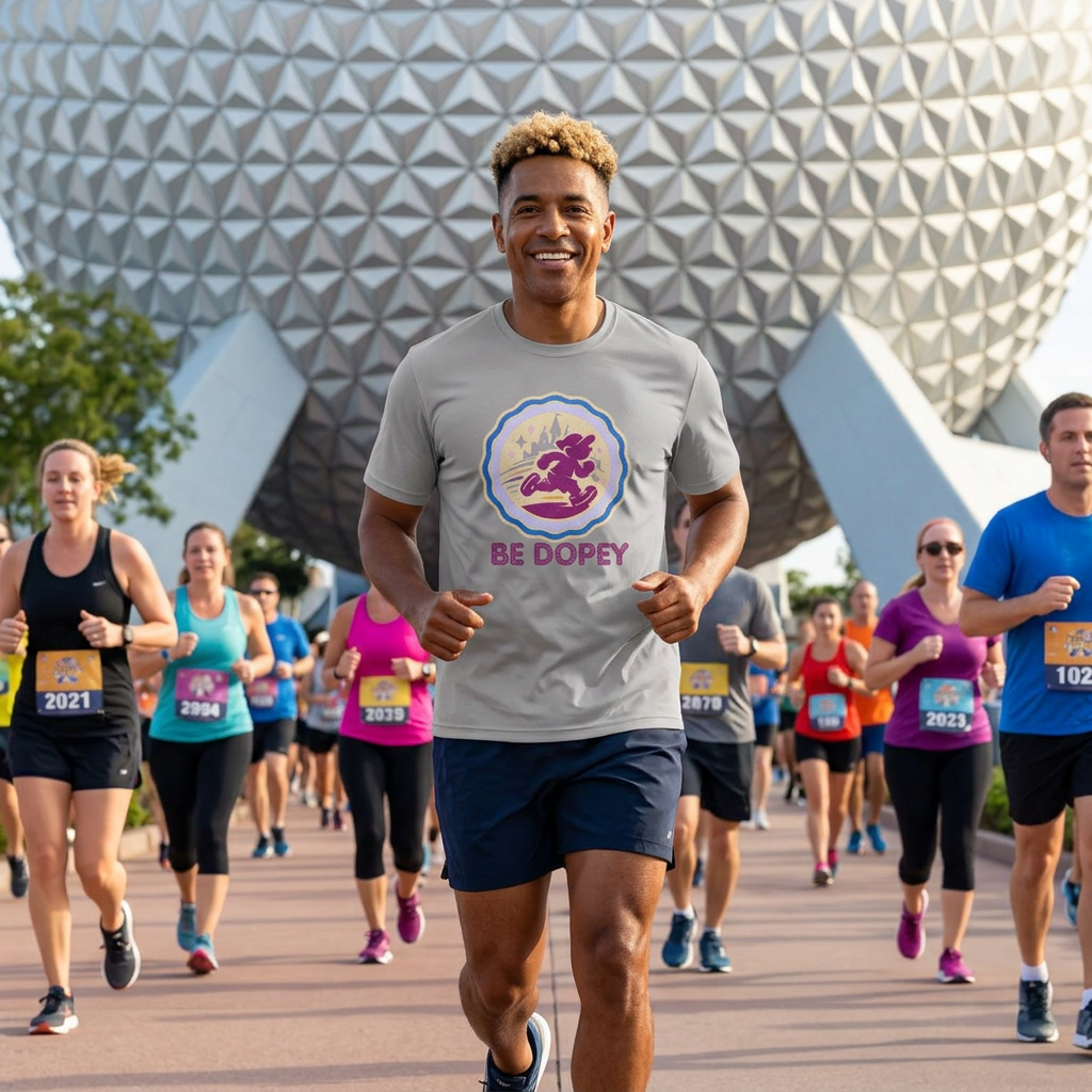 👟 “Be Dopey” SPF50 Performance Tee — For the 48.6‑Mile Icons