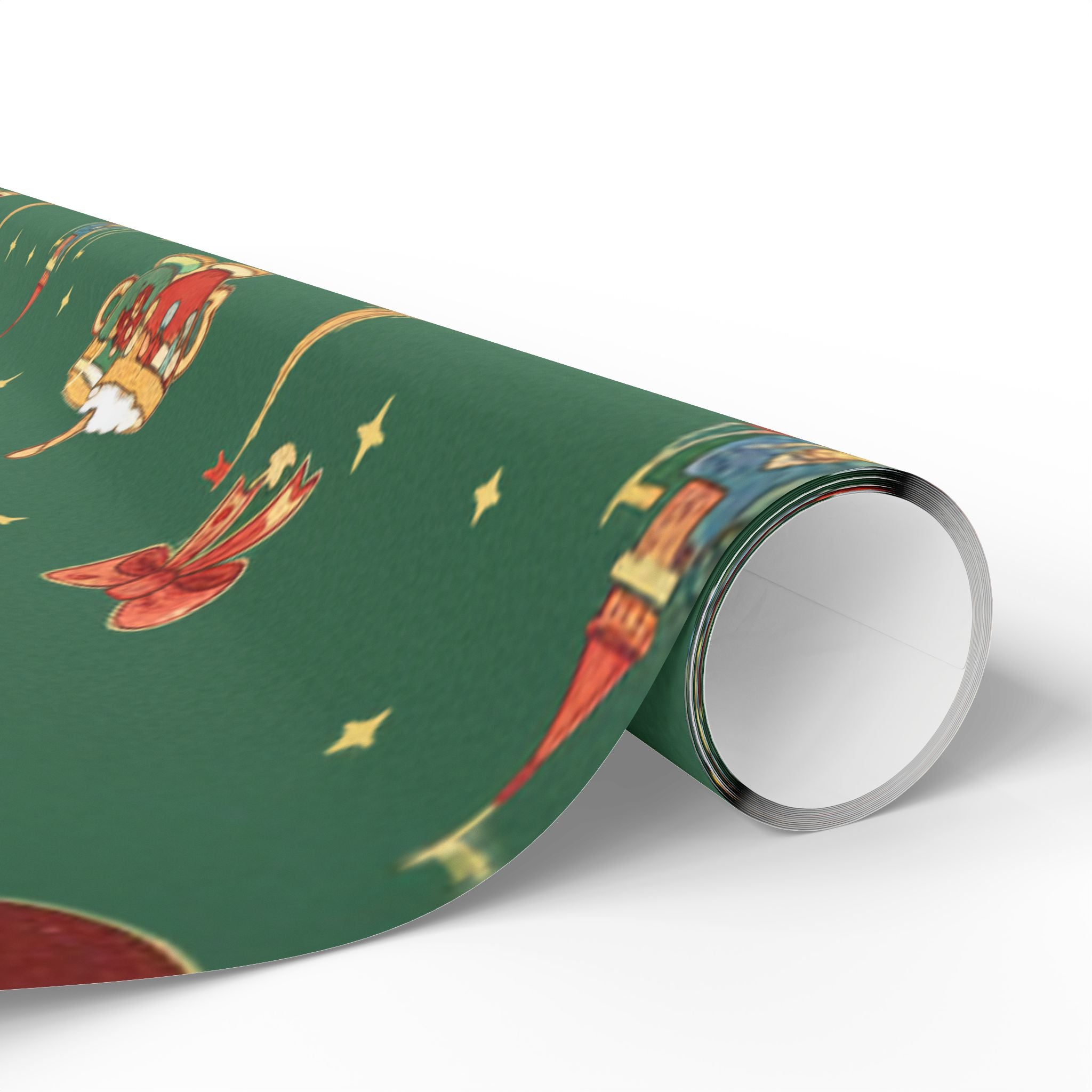 Disney Park Icons Green Holiday Wrapping Paper