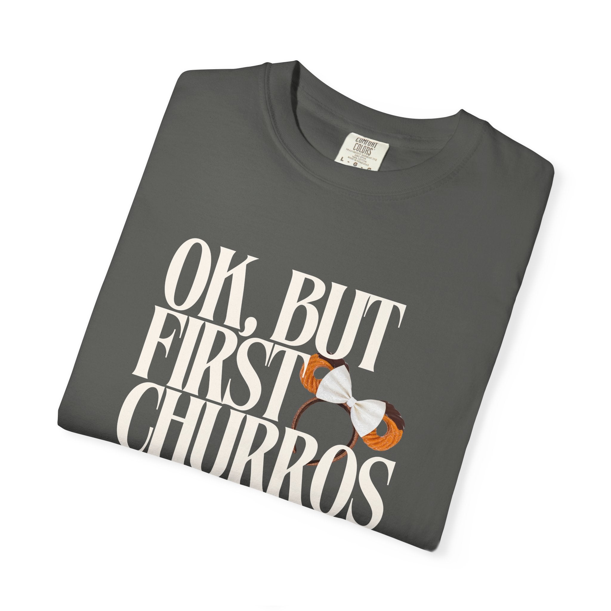 Subtle Disney Parks Garment-Dyed T-shirt - 'OK, But First Churros'