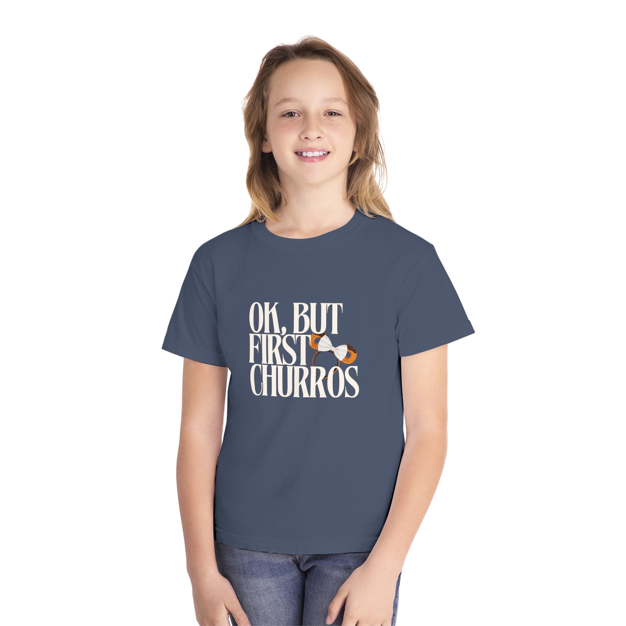 Disney Youth "OK, But First Churros" Tee