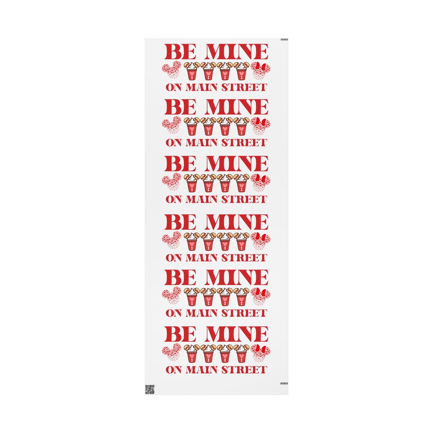 Be Mine On Main Street Valentines Wrapping Paper