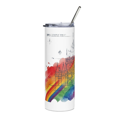 Cinderella Castle Pride 2026 Stainless Steel Tumbler – 20oz Rainbow Disney‑Inspired Drinkware