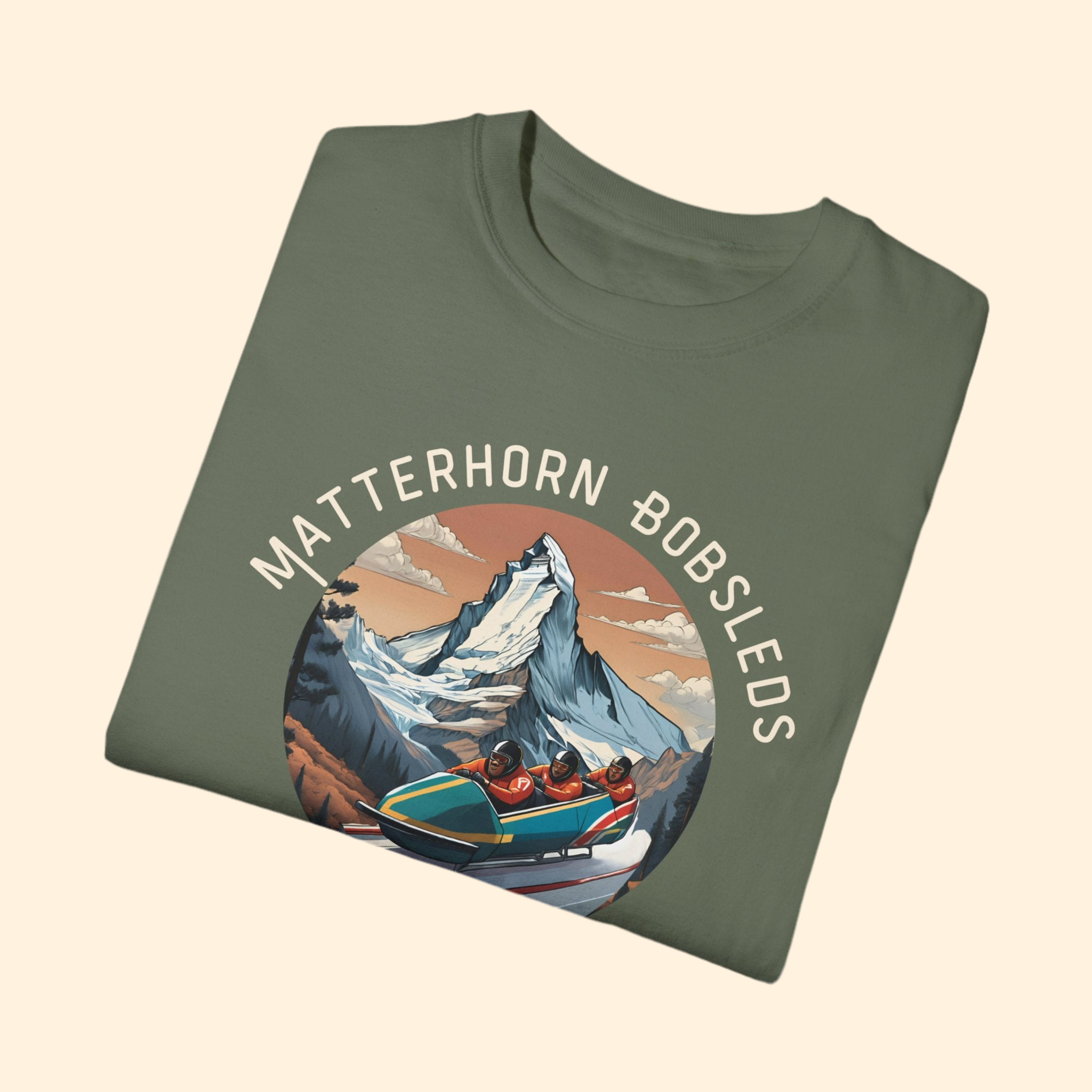 Matterhorn Bobsleds Comfort Colors Moss Tee