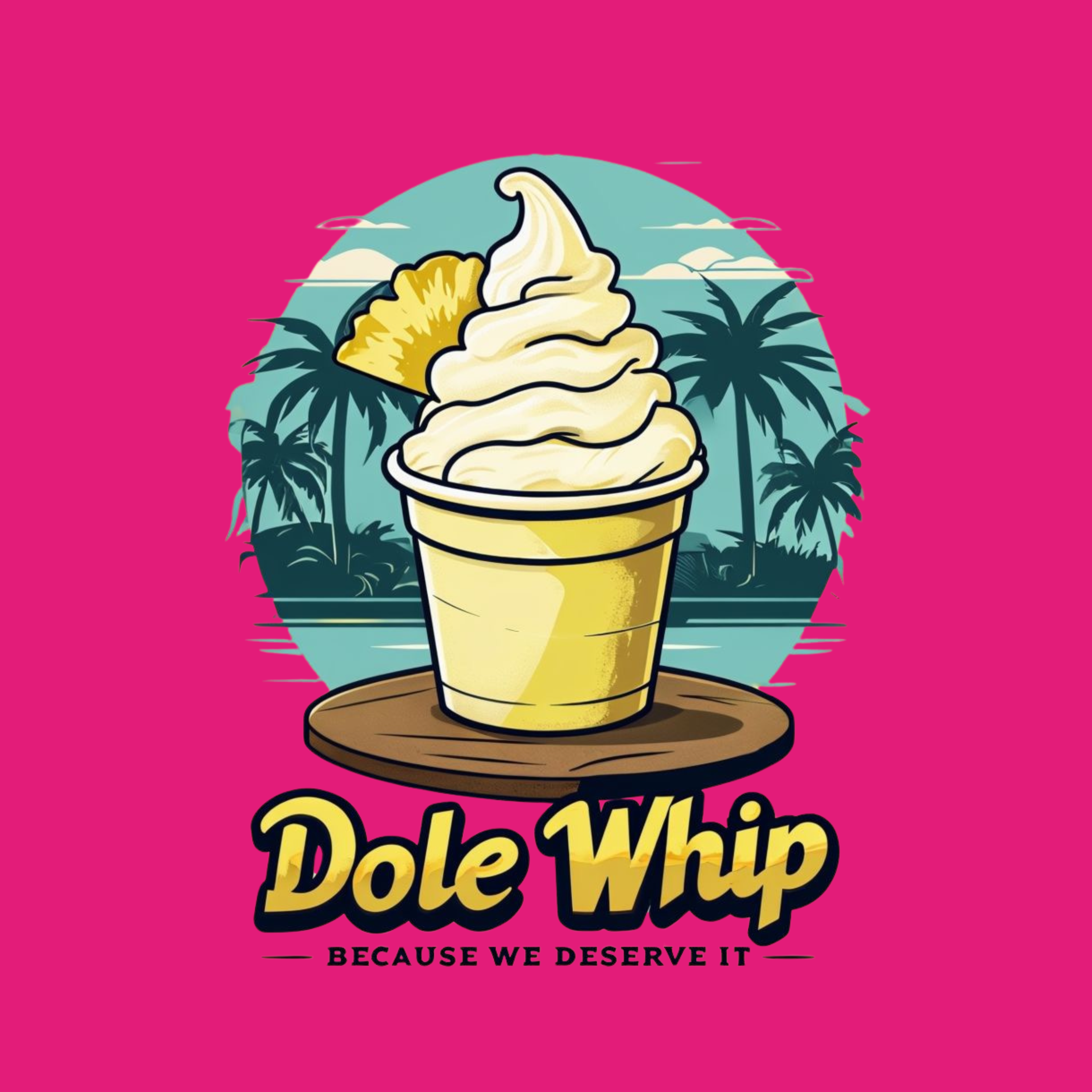 Dole whip hoodie logo safety pink