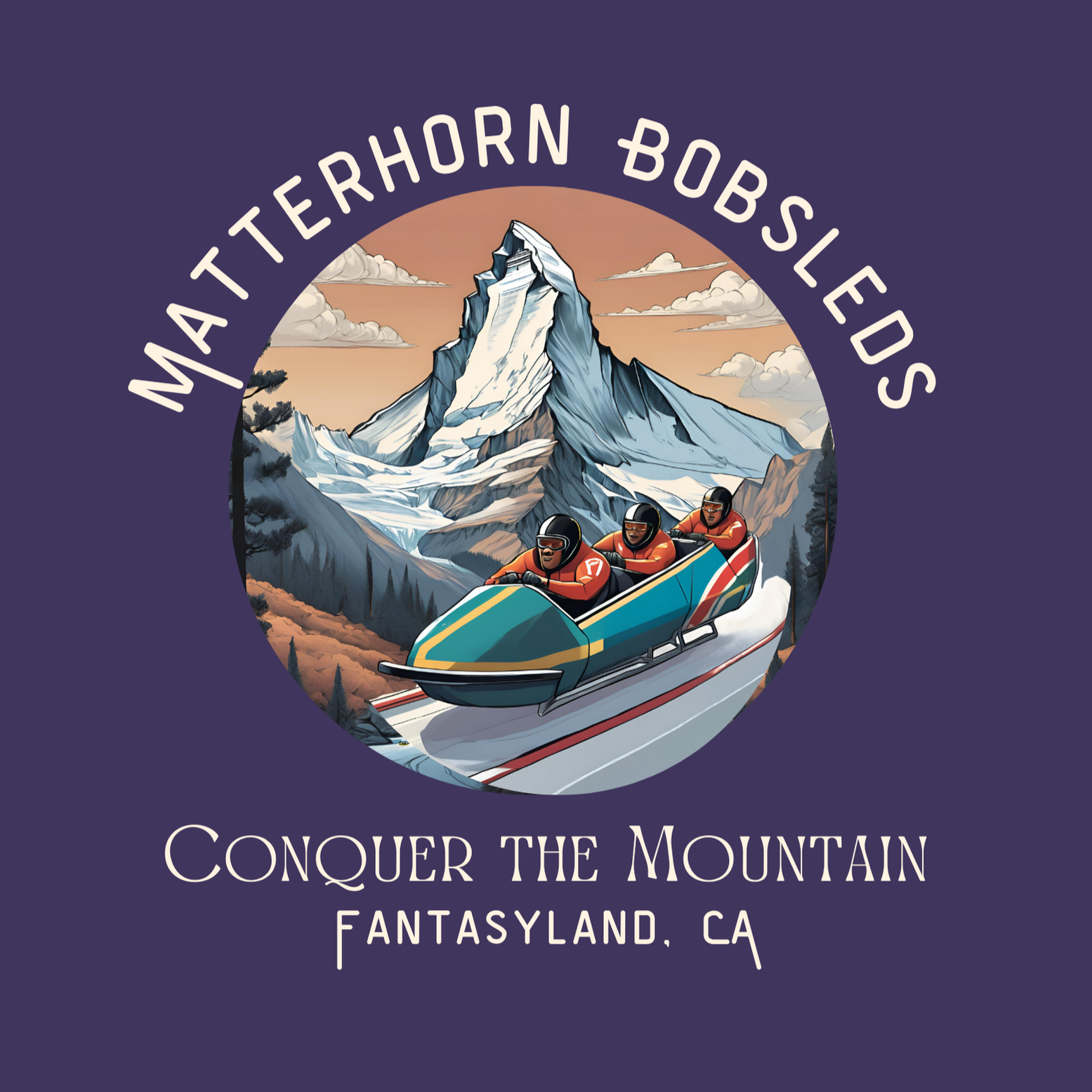 Matterhorn Bobsleds Purple Hooded Sweatshirt