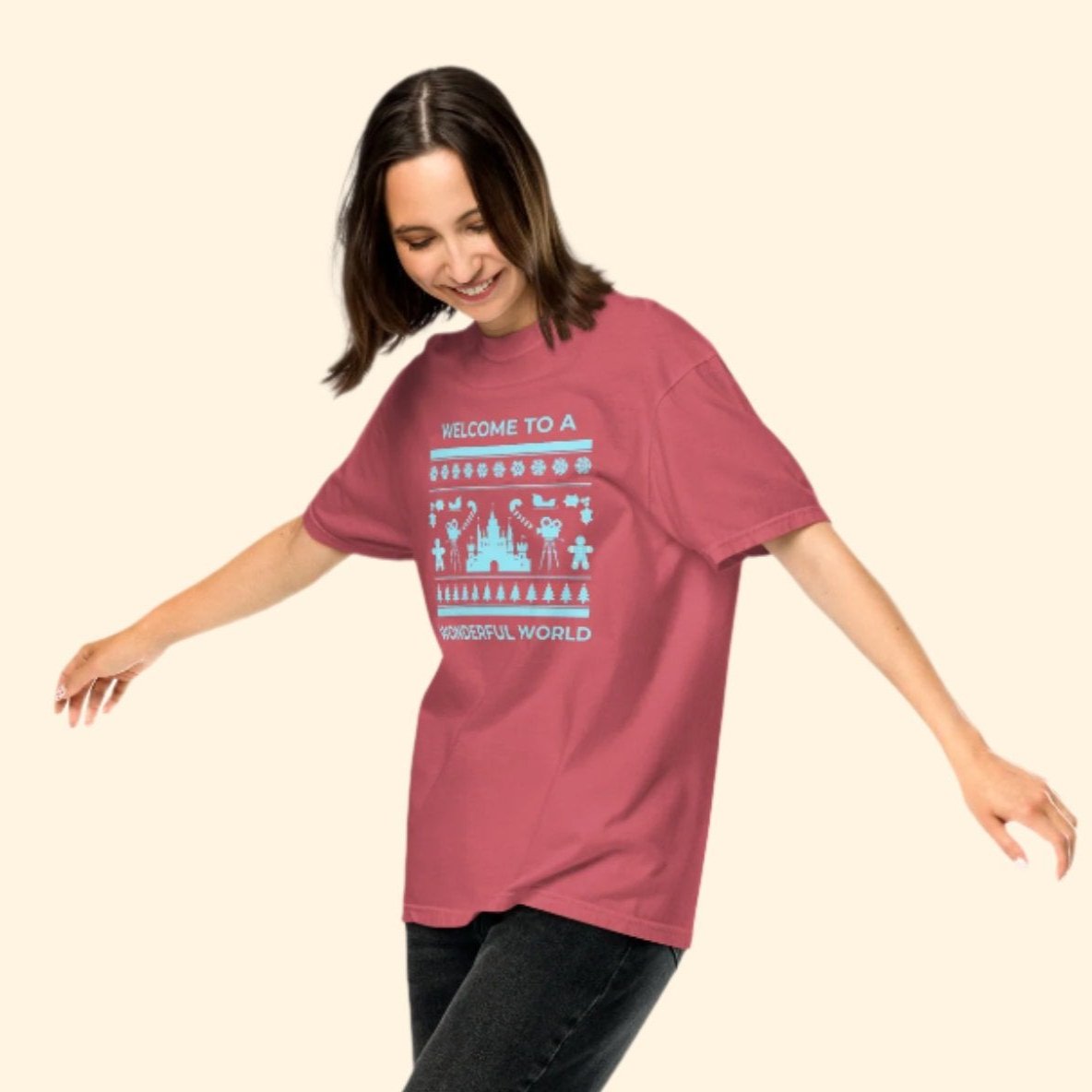 disney holiday woman red shirt 2