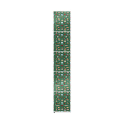 Green patterned product on a white background
