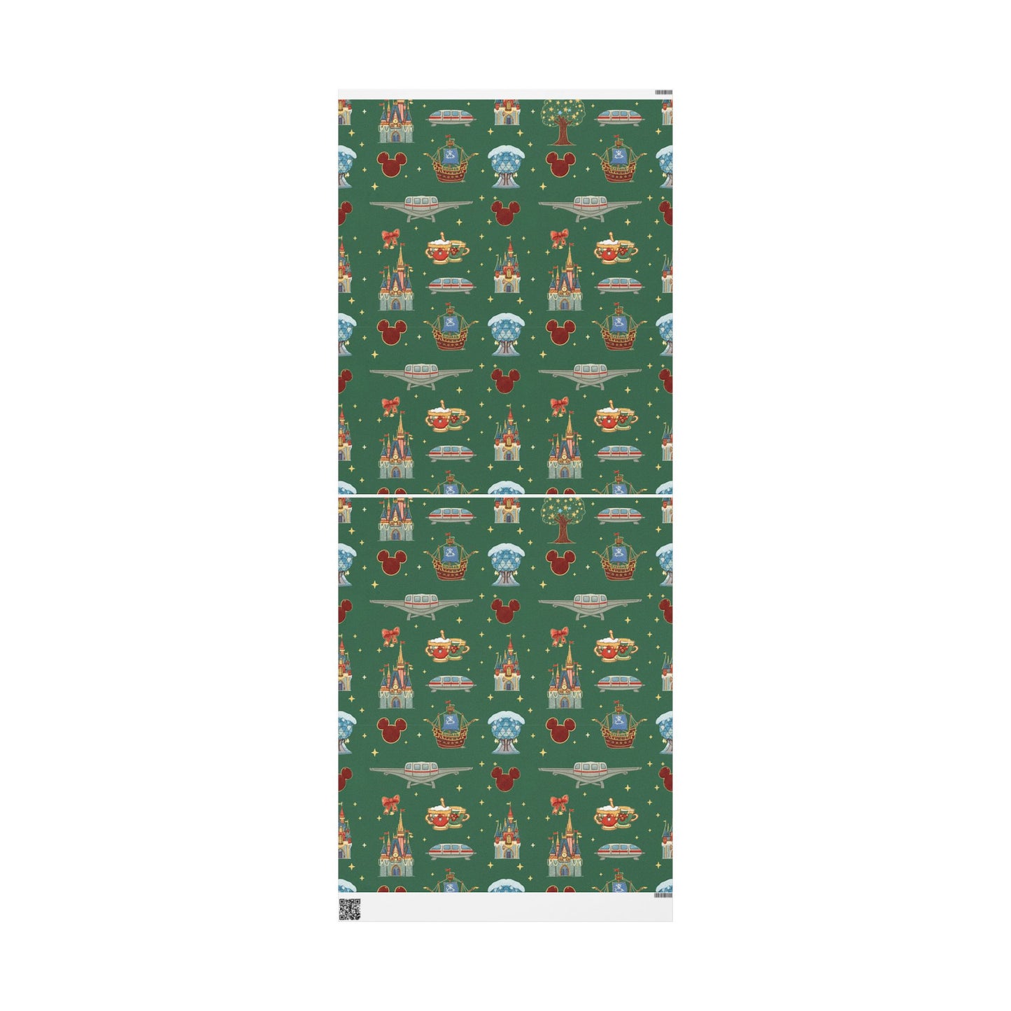 green disney holiday wrapping paper