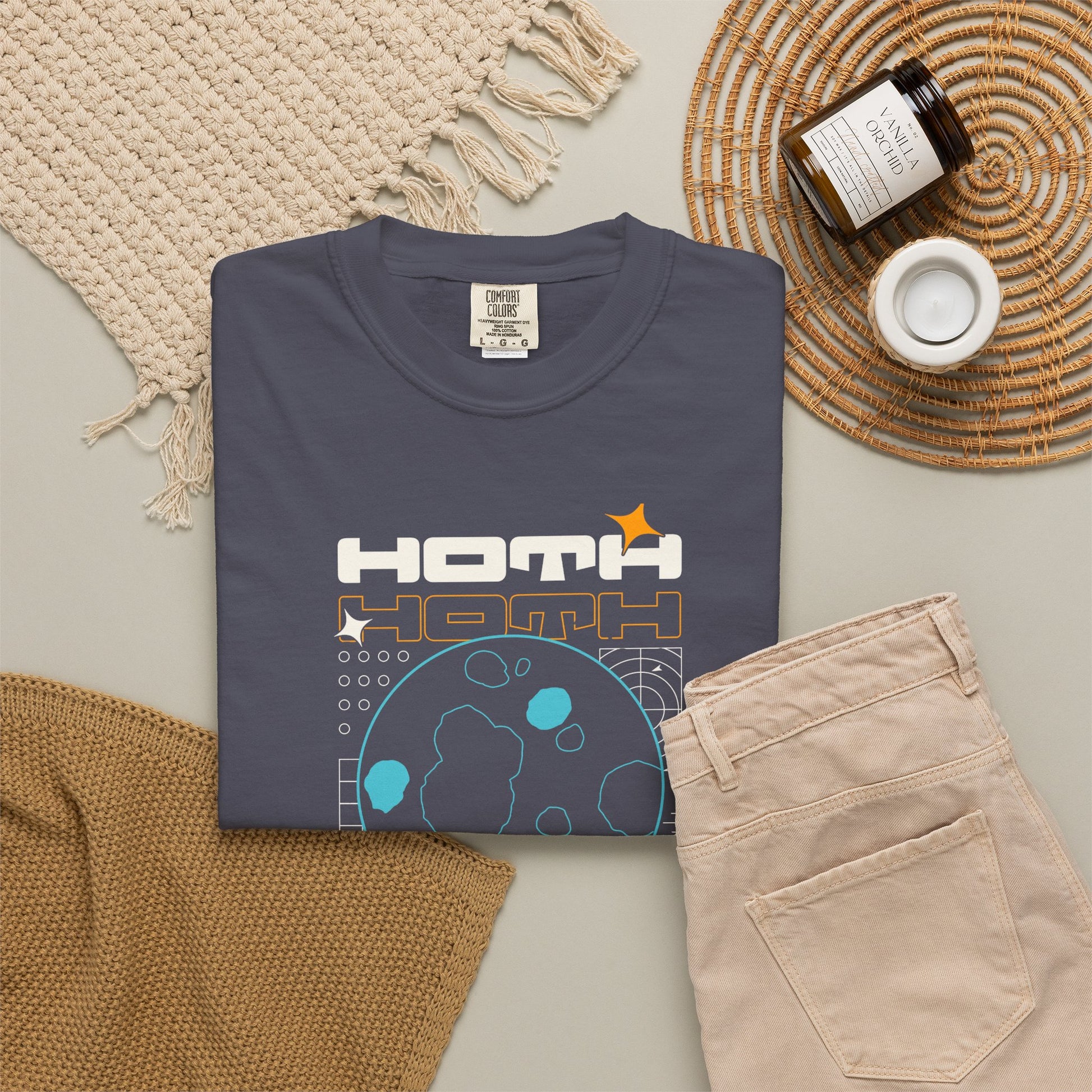 hoth star wars planet tee navy folded natural