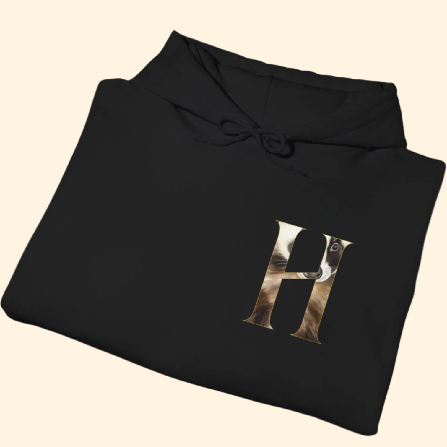 hufflepuff black hoodie flat
