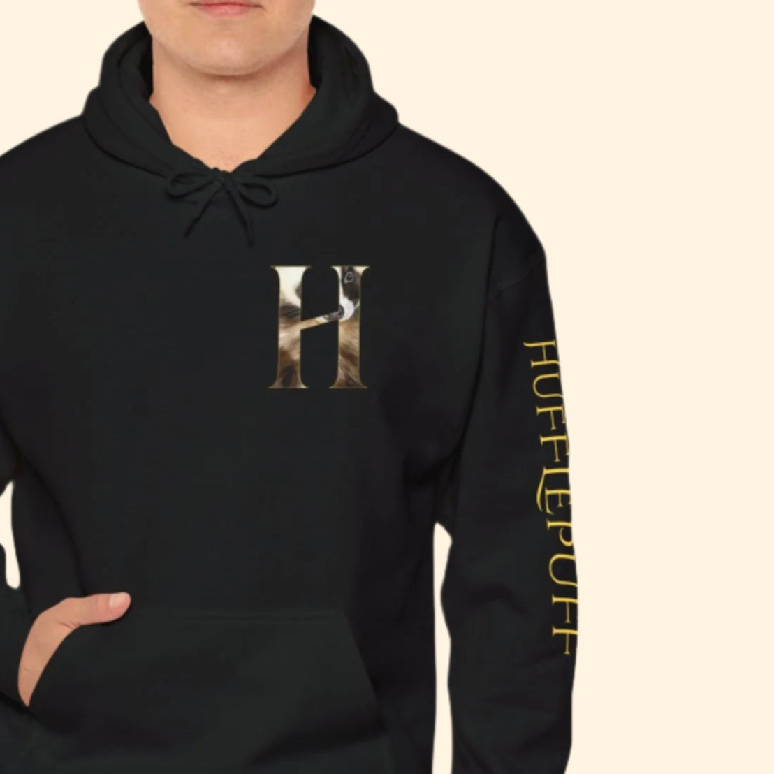 hufflepuff black hoodie unisex