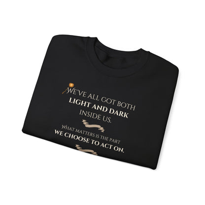 Black t-shirt with motivational quote on a white background