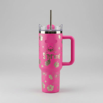 40oz Stainless Steel Tumbler with Handle - Insulated Travel Cup