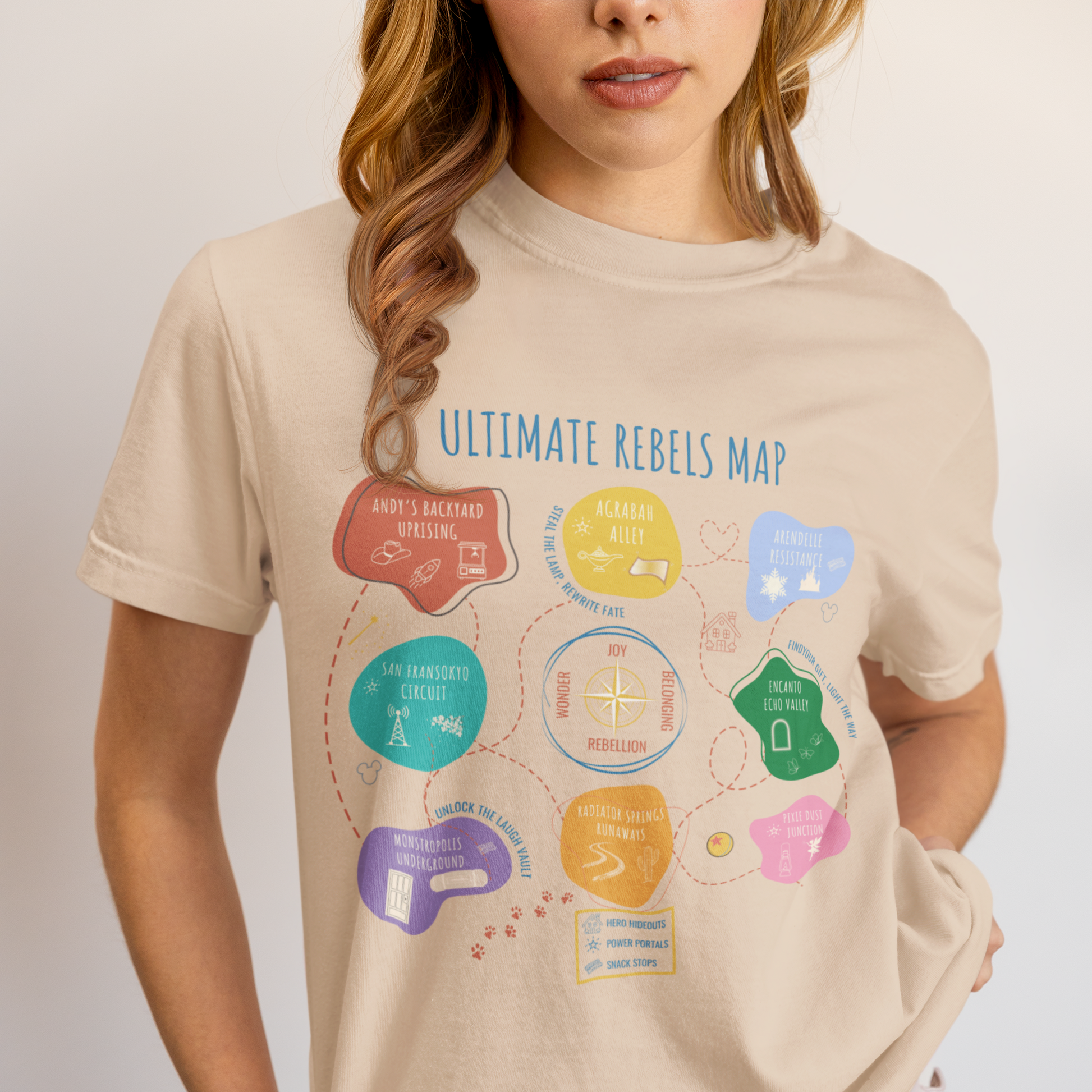 disney rebel hideout map tee in ivory