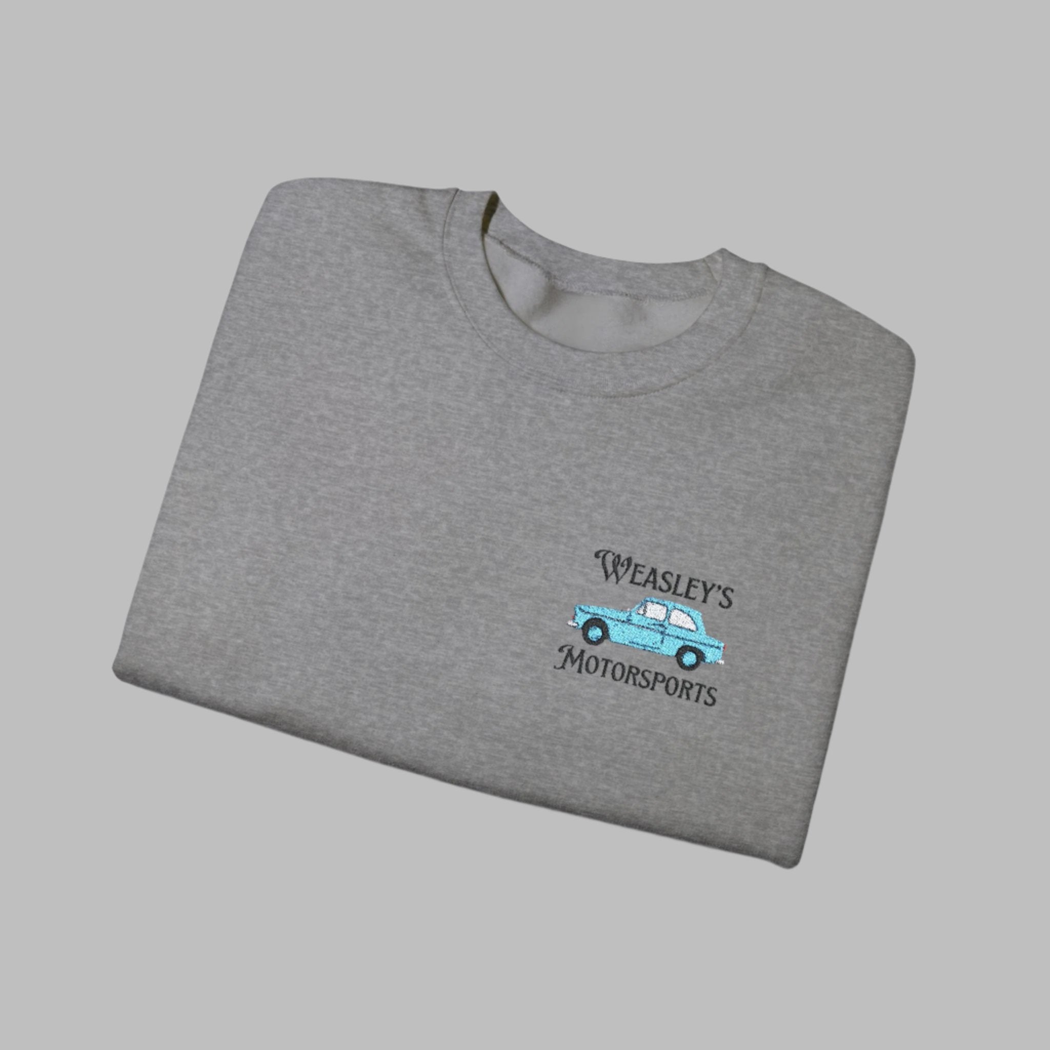 weasleys motorsports embroidered sweatshirt folded